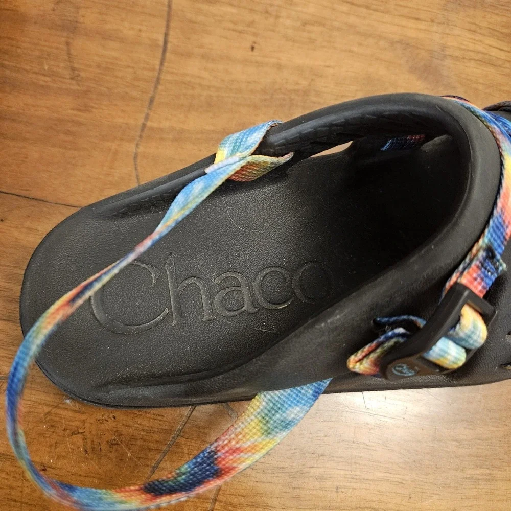 Chaco‎ Chillos Unisex Kids Size 4 Tie Dye Print Slip On Sport Sandals Shoes